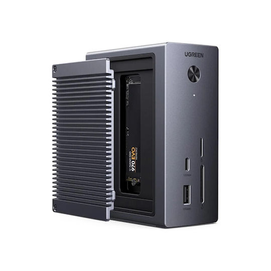 Ugreen Cm923 USB-C Докинг станция с 4K PD Ethernet Сив