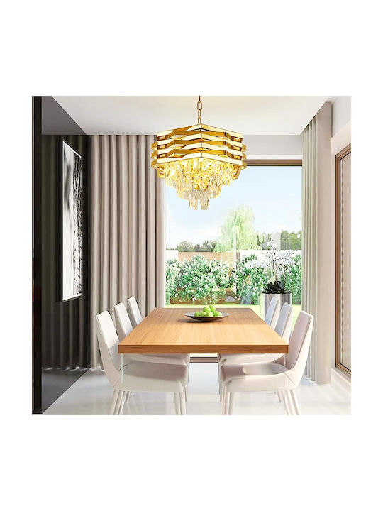 Alista Home Lumini Suspendate Auriu Cu Cristale 30x30cm