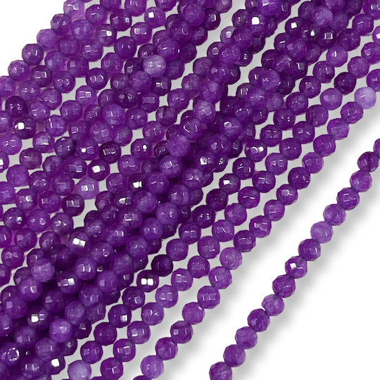Jade Beads Purple Polygonal 5mm – 37cm Length 90 Pieces