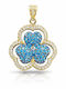 Senzio Belibasakis Hängendes Charm mit Steinen aus 14K Gold mit blauen Zirkonen