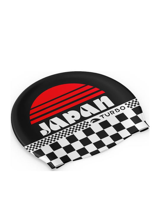 Turbo Silicone Cap Japan Vintage Σκουφάκι Κολύμβησης Σιλικόνης Turbo Black