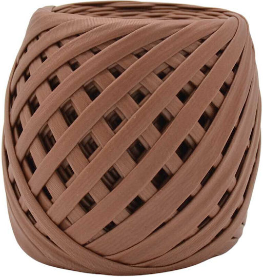 Νήμα Ribbon Metallic Leather 5-7mm Καφέ Ματ