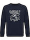 Sweatshirt Organic Unisex " Lotr Ft Led Zeppelin Gandalf Rocks " French Navy