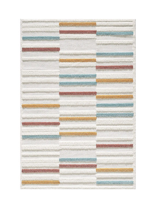 Conceptum Hypnose Wohnzimmer Teppich Rechteckig Weiß-Multicolor 140x200cm