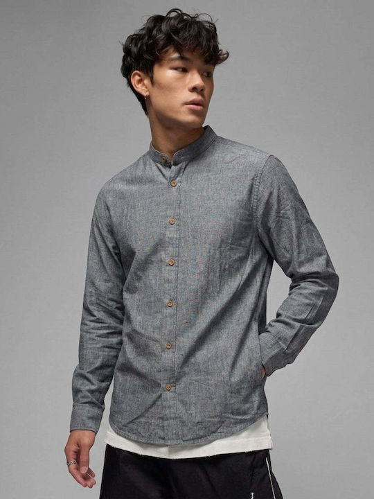 Long Sleeve Linen Gray Shirt