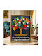 Pictură Decorativă Copacul Vieții Multicolor Licheni Naturali Mesaj Nași 30x40 Cm