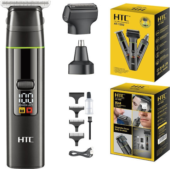 HTC Комплект Акумулаторна Машинка За Подстригване AT-1202