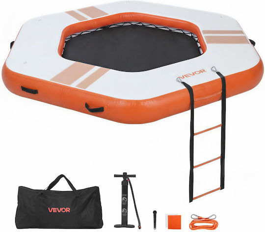 Vevor Saltea Gonflabilă Pentru Plajă Cu Mânere Portocalie 260x260cm