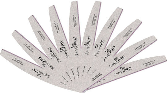 Set 10 Semilunar Nail Files Grit 100/180 Sensopro Milano