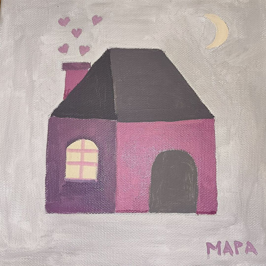 Pink Love House Gemälde