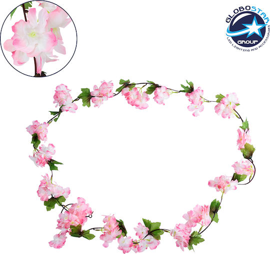 Plantă Artificială Agățată Ghirlandă Decorativă De Flori 18 Bucăți Flori Roz Albe De Cireșe Și Frunze Verzi