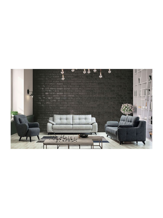 Stewehome Sofa Set 3+3+1 Bed & Storage Space Two-Tone Dark Gray Light Gray 216x90x85cm