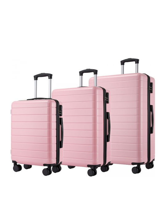 Miss Lulu Travel Suitcase Hard Pink with 4 Wheels