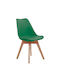 Martin Καρέκλα Τραπεζαρίας Ξύλινη Πράσινο 49x57x82εκ.