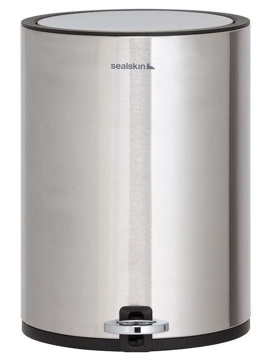 24home.gr Inox Καλαθάκι Μπάνιου 3lt Ασημί