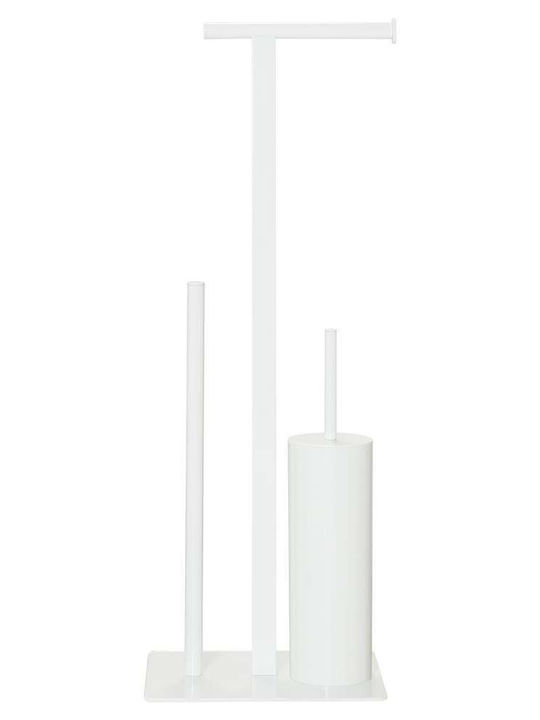 24home.gr Metallic White Bathroom Toilet Brush