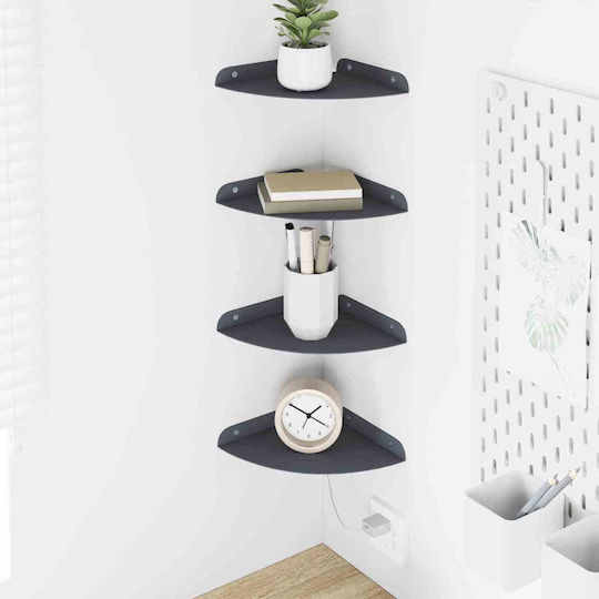 Floating Wall Shelves Anthracite 4 Pieces 18x18x2 cm
