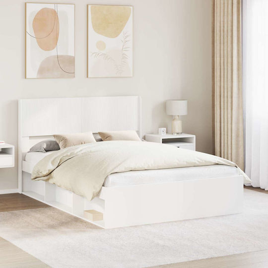 vidaXL Wooden Bed Headboard White 146.5x100cm