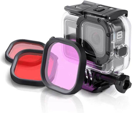 Филтър за подводно заснемане GoPro Hero 8 Черен Водоустойчив Калъф Лилав
