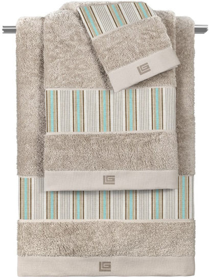 Guy Laroche Bath Towels Set 3 pcs Pinstripe Pinstripe Natural Weight 500gsm