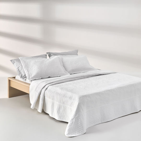 Kentia Escape Σετ Κουβερλί Υπέρδιπλο Βαμβακερό White 230x250cm 3τμχ