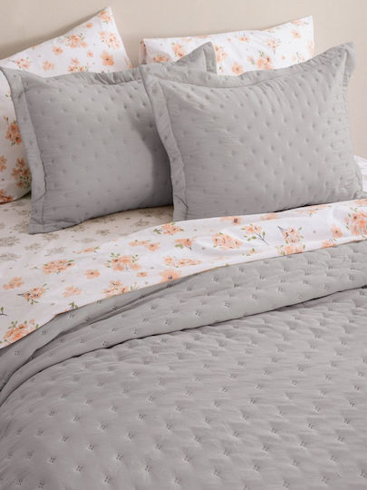Palamaiki Σετ Κουβερλί Μονό Microfiber Grey 160x240cm