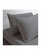 24home.gr King Size Bed Sheets Set With Rubber Hugger 180x200+35cm Grey (4 Pieces)