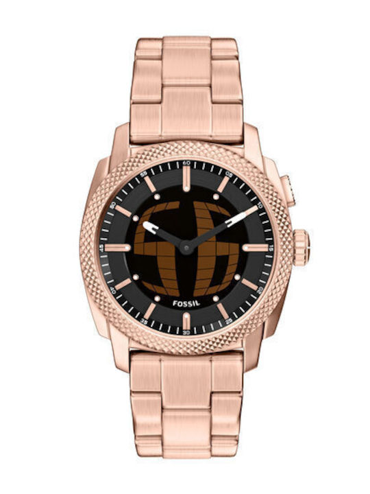 Fossil Men's Watch 41mm Battery with Pink Gold Metal Bracelet