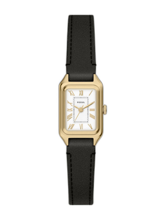 Fossil Raquel Womens Watch 18mm Battery With Gold Leather Strap
