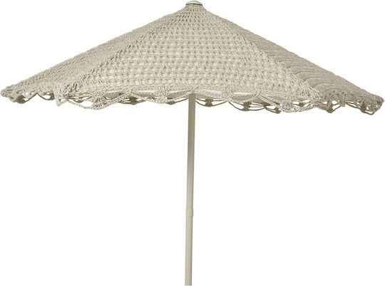 Umbrelă Profesională Rotundă Din Lemn Bej Φ2.09xÎ2.2m