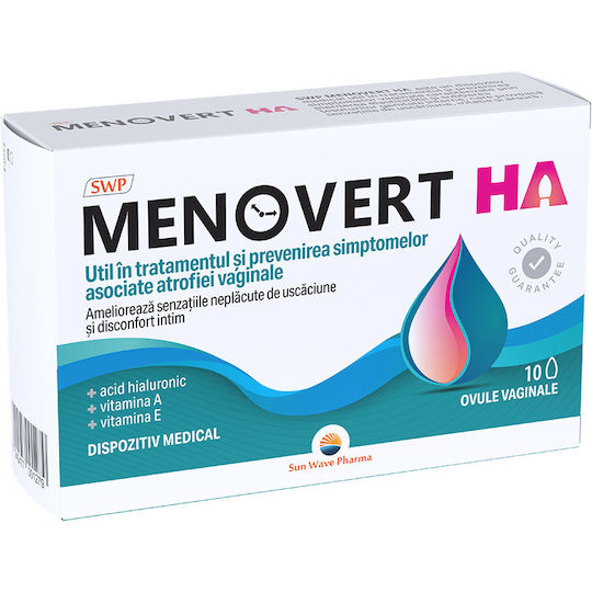 Sun Wave Pharma Menovert Supozitoare Vaginale Pentru Hidratare Și Lubrifiere 10 Bucăți