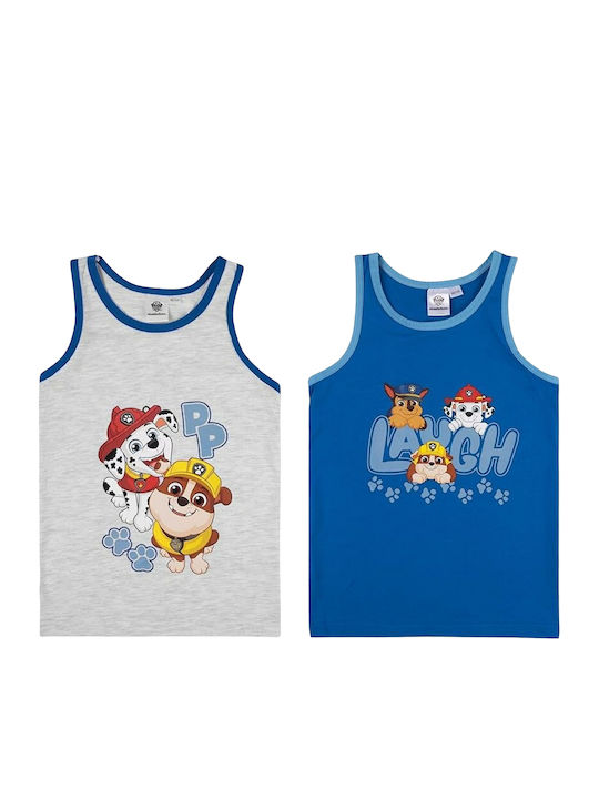Paw Patrol Σετ Παιδικά Φανελάκια Μπλε 2τμχ