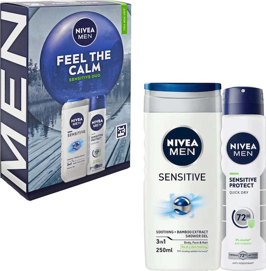 Nivea Feel The Calm Skin Care Set for Body Cleaning 2 Pieces