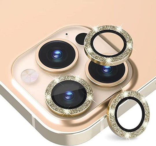Oem Τζαμάκι Κάμερας Strass Frame Apple Iphone 14 Pro 6.1" Apple Iphone 14 Pro Max 6.7" Χρυσό