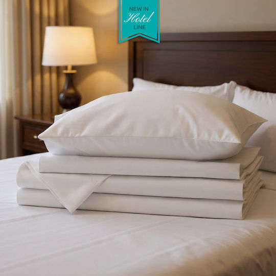 Isadore Lorraine Set Bed Sheets Double 220x275cm White 4pcs