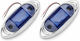 Led Truck Clearance Lights Blue 12v-24v 2pcs Oval Side Marker 6 Smd Waterproof