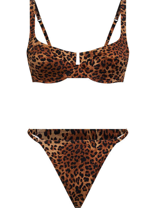 Set Bikini Animal Print Sand Leopard