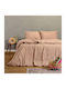 24home.gr Winter Super-Double Flannel Bed Sheets Set 235x260cm Apple 4 Pieces