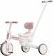 Lecoco Wandelbares Kinderdreirad mit Elterngriff für 18 Monate Rosa