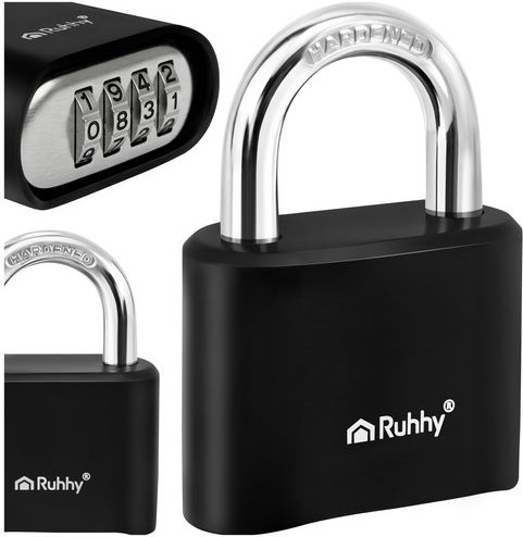 Ruhhy Steel Combination Padlock 50mm Black