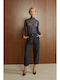 Women's Blouse with Lace Blue