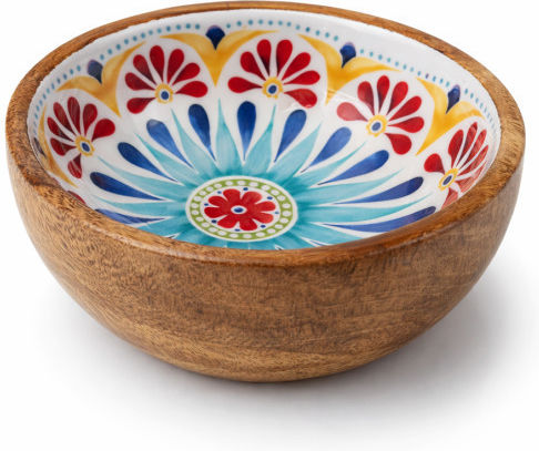 e-exoplismos Serving Bowl Round Wooden With Diameter 10cm