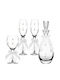 Ioannis European Crystals Wedding Decanter Set with Wine and Champagne Glasses from White Crystal 4pcs