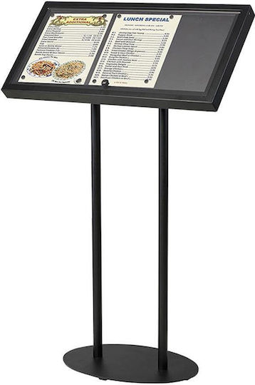 Presentation Stand 3xA4 Black Metal Lid Y123x76x38cm
