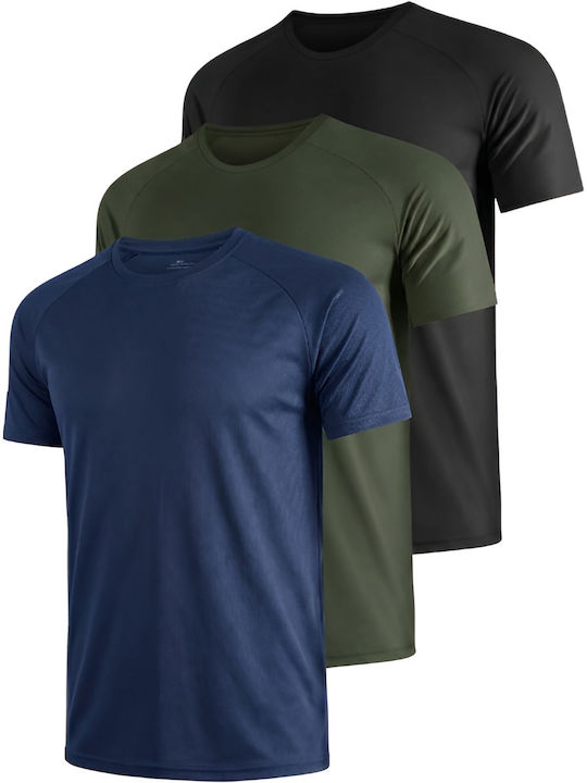 Men's Short Sleeve Undershirts in Black Color 3Pack