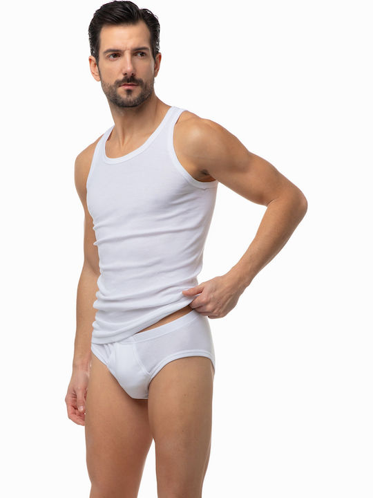 Men's Sleeveless Undershirt in White Colour