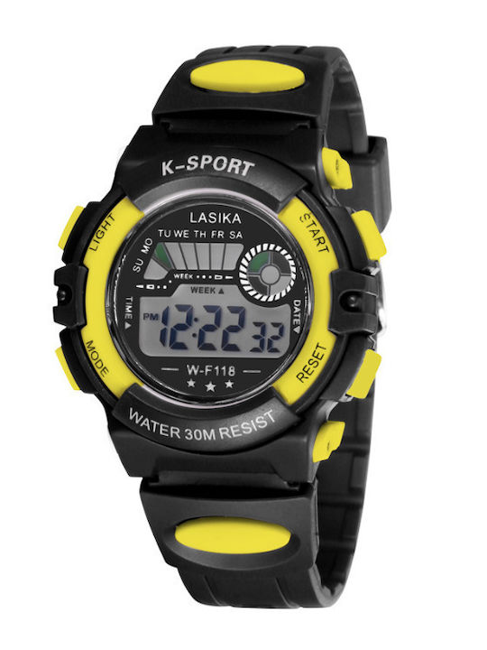 Детски Дигитален Часовник 37mm Черен