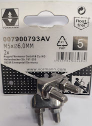 Stainless Steel Cable Clamp Vrn 6mm M5 2pcs