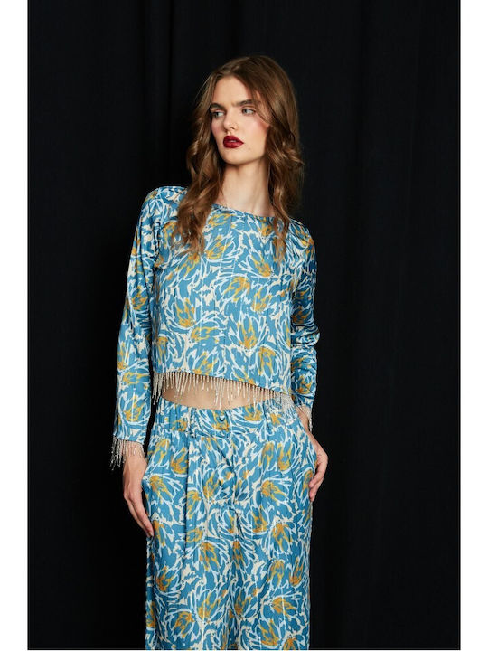 Women's Crop Top Petrol Blue