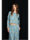 Women's Crop Top Petrol Blue